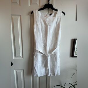 Ann Taylor White belted Mini Dress 12